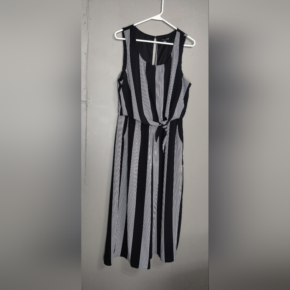 AS U Wish Cropped Jumpsuit Wide Leg Sleeveless Striped Size (XL)